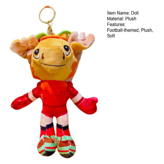 Mascot Plush Keychain FIFA Memorabilia Plush Soft Stuffed Animal Cute Soccer-Themed