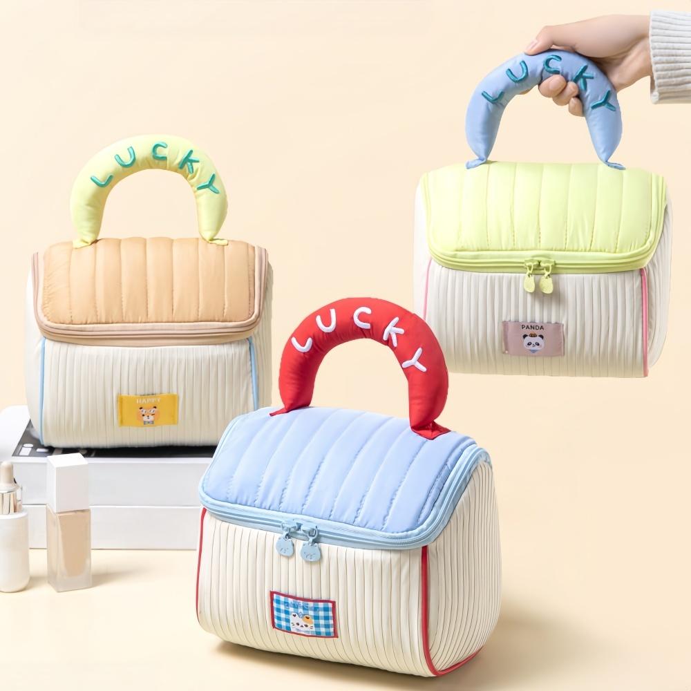 Portable Cosmetic Bags Lipstick Skincare Products House Makeup Bag Travel with "Lucky" Handle