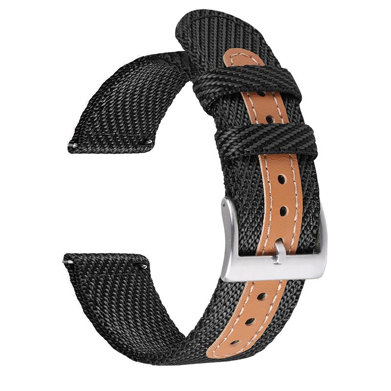 

18mm 20mm 22mm Elastic Nylon Watch Band for Seiko Replacement Fabric Bracelet Wrist Band Accessories Sport Watch Strap 20mm чорний