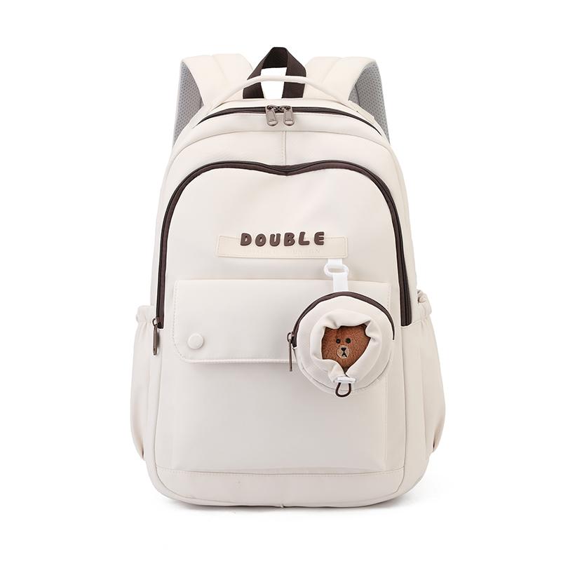 

Женский рюкзак большой вместимости, водонепроницаемый, школьный рюкзак для школьников, походный рюкзак бежевый