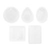 5pcs Silicone Molds Round Foursquare Perforated Jewelry Resin Molds for DIY Pendant Accessories Craft Decoratrion