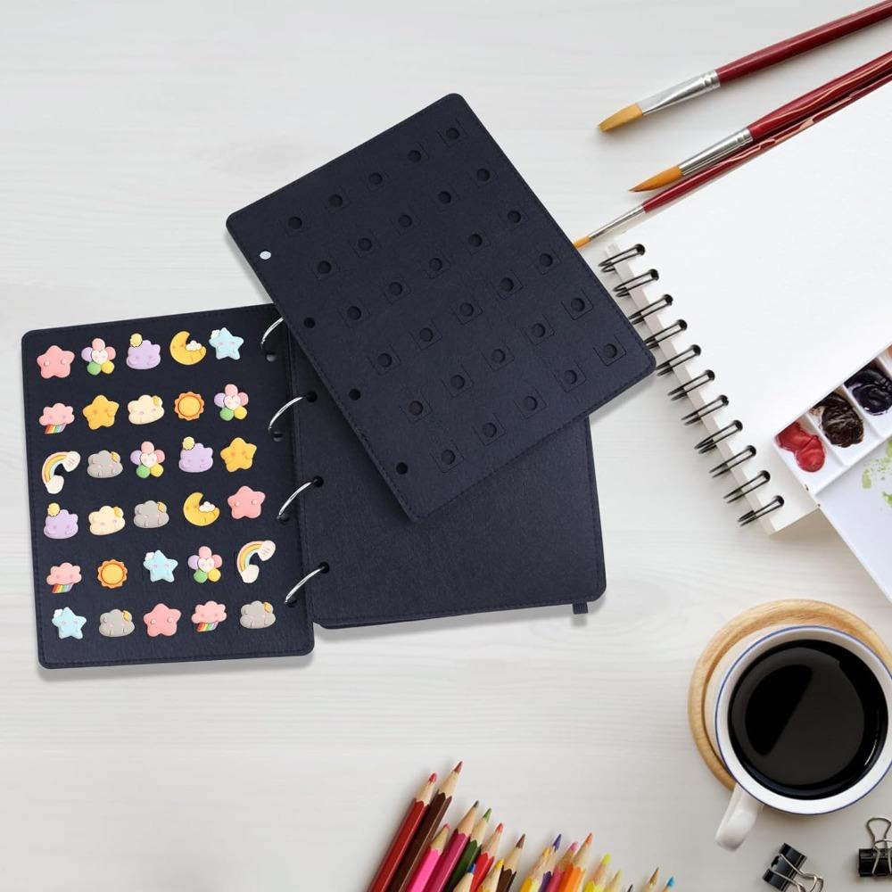 Black Pin Display Binder Felt Page Pin Binder for Cleectors Enamel Pin Display Book