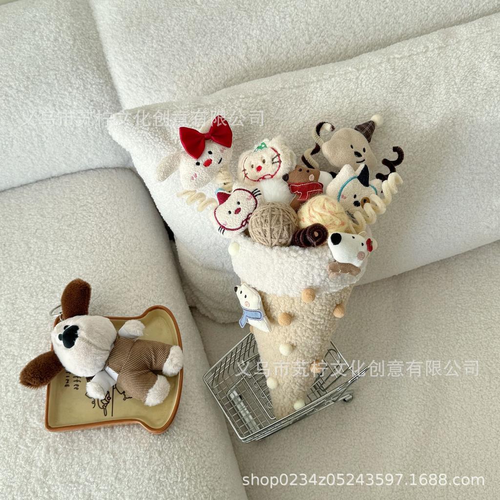 New Year's Ice Cream Doll Bouquet Finished Creative Doll Hand Bouquet To Send Relatives and Friends Finished Souvenir