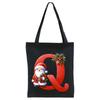 English letters A-Z Christmas number print student casual canvas tote bag