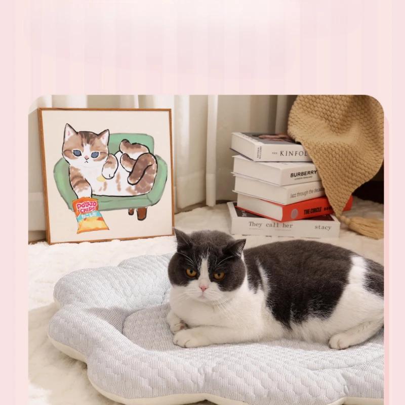 70x55cm Pet Ice Mat Cat Nest Dog Nest Cushion Small and Medium Sized Dog and Cat Mattress Pet Supplies Cat and Dog Beds Pet Bed