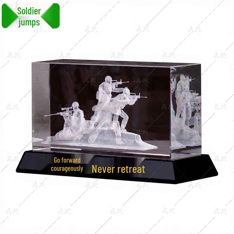 Military Retirement Crystal Commemorative Ornament