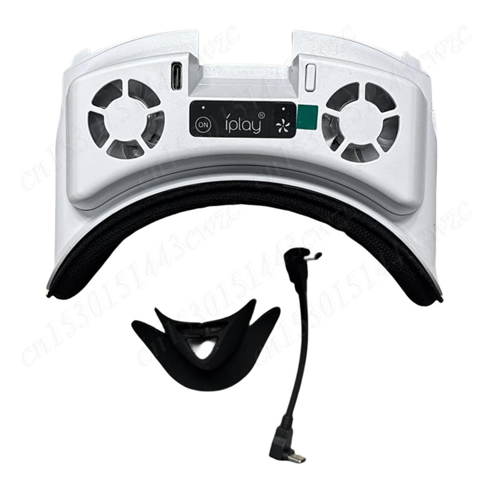VR Cooling Fan Face Cover Facial Interface Radiator Rechargeable with Anti-Leakage Nose Pad for Meta Quest 3 Accessories