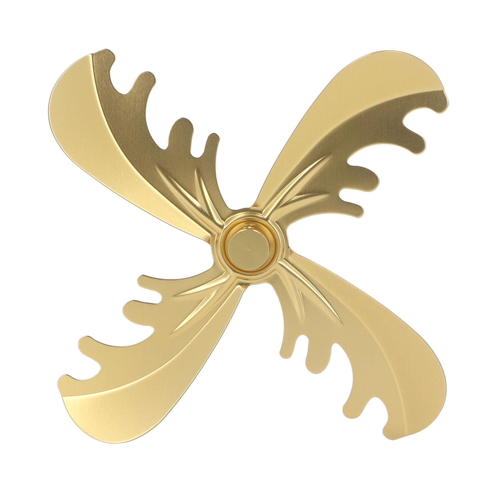 

4-лопастной вентилятор для камина Алюминиевый сплав Дом Вентилятор для дровяной печи Лопасть 180 мм Диаметр Стиль рождественского оленя Золотой золотой