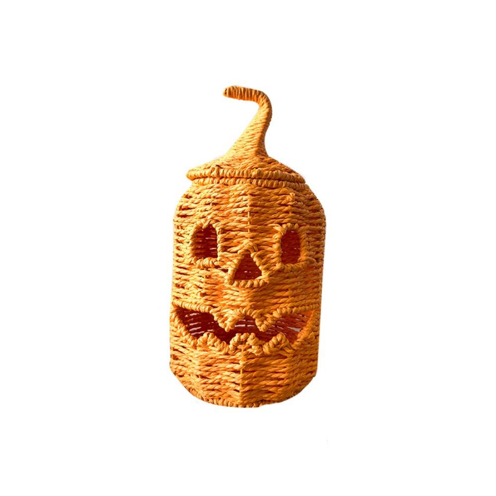 with Removable Lid Halloween Woven Pumpkin Handcrafted Pumpkin Storage Box  Thanksgiving