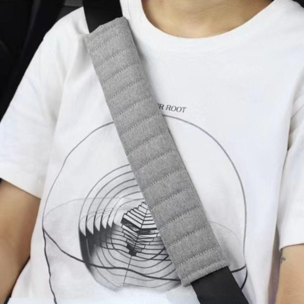2Pcs Linen-cotton Car Seat Belt Cover Comfort Car Seat Belt Pad Car Accessories Car Use