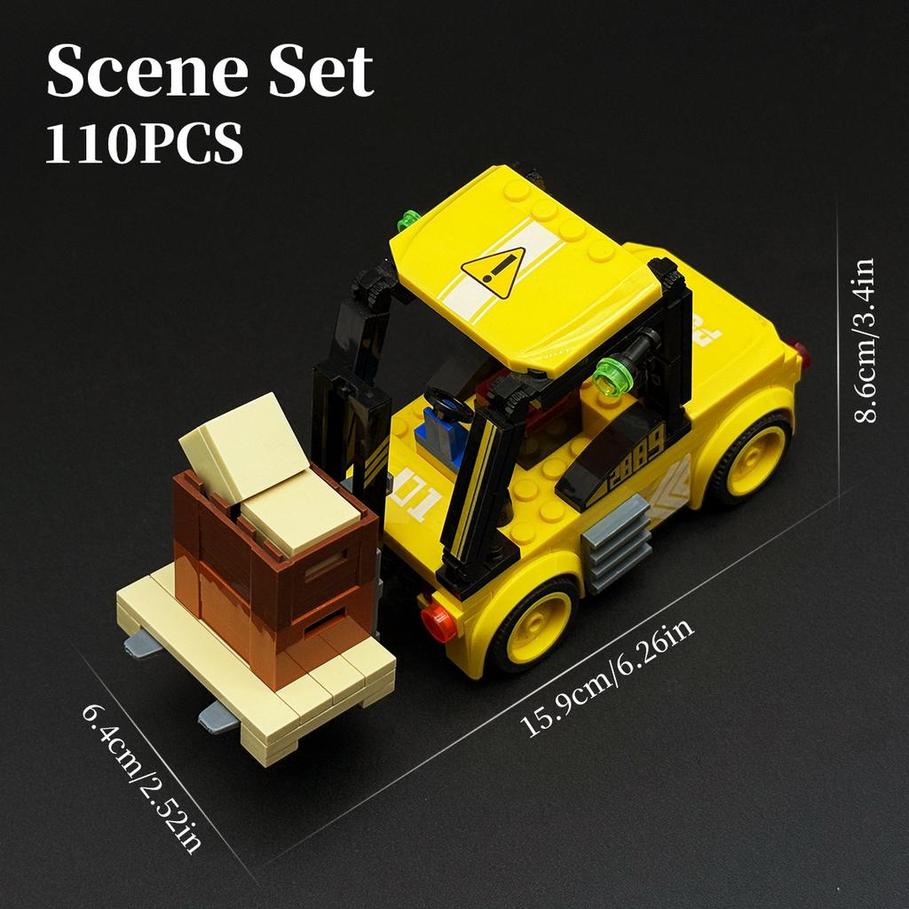 94PCS Engineering Forklift Building Blocks Set, Mini Construction Vehicle Bricks DIY STEM Toy, Birthday Gift for Kids Boys Girls