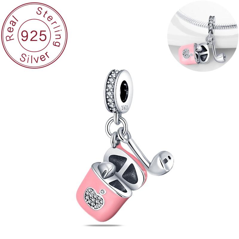 

New Bluetooth Earphone Pendant 925 Pure Silver Suitable for Original Bracelets, Women s Jewelry Gifts