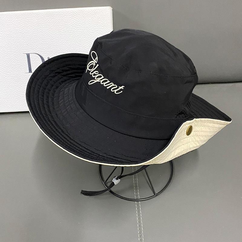 

Style Hat Versatile Exquisite Embroidered Mens Womens Sunshade Hatscaps Black