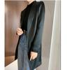 Women's Slim Black Suit with Unique Design - Imported Fabric, Mid-Length Autumn Jacket, Slim Fit.
