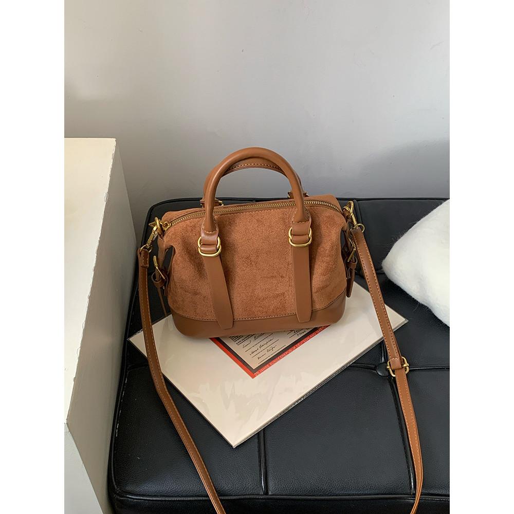 IELGY Ladies Messenger Bag Retro Suede Portable Bowling Bag
