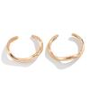 PuRui Gothic 2Pcs/Set Gold Color Smooth Curved Opening Bangle Punk Chunky Thick For Women Banquet Bracelet Zircon Accessories