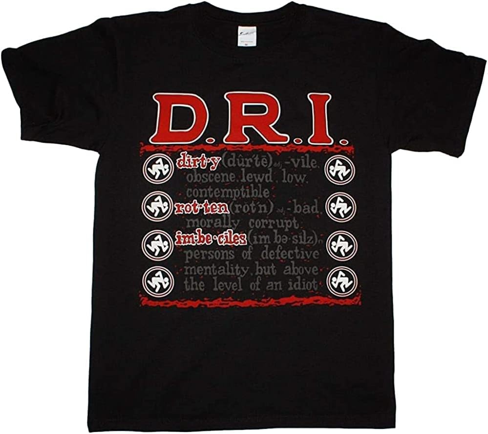 D.R.I. Definition Dirty Rotten Imbeciles Crossover Black Mens T Shirt L чёрный
