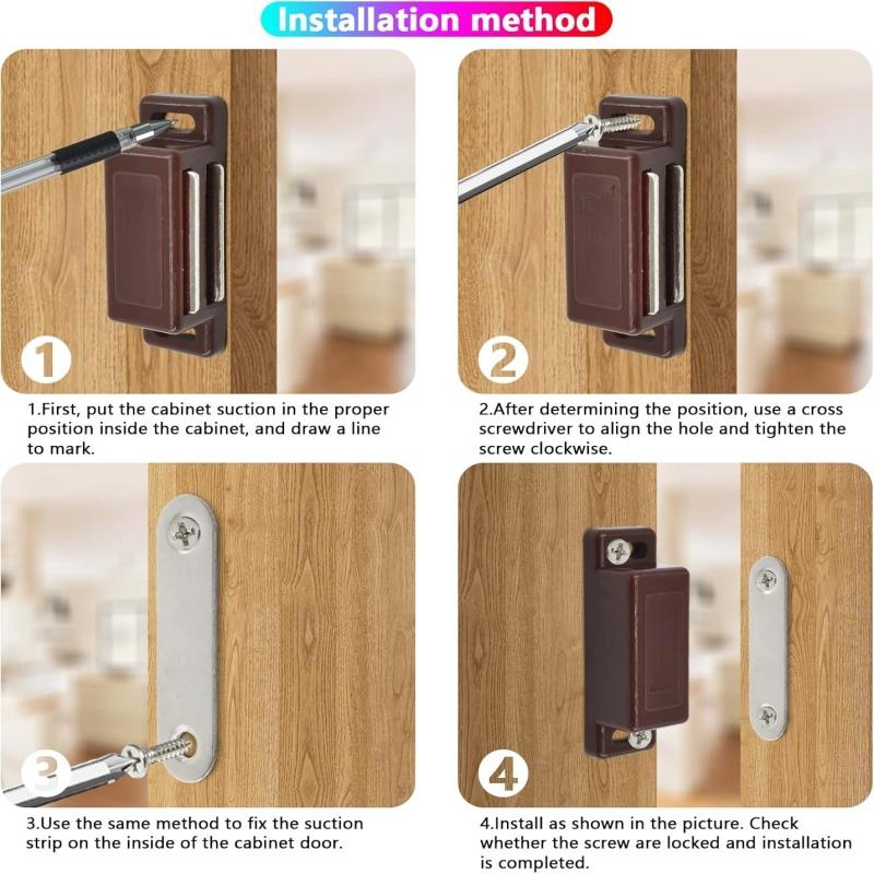 Set of 11 Cabinet Door Magnetic Catch,Plastic Strong Magnet Latches for Kitchen Cupboard Wardrobe Closet Drawer Windows Shutter