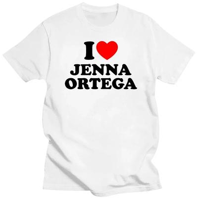 Amo a Jenna Ortega Camiseta Verano Hip Hop Cuello Redondo Manga Corta Camisetas Moda Hombre Casual Overd Eu Camisetas Ropa de Calle#Color