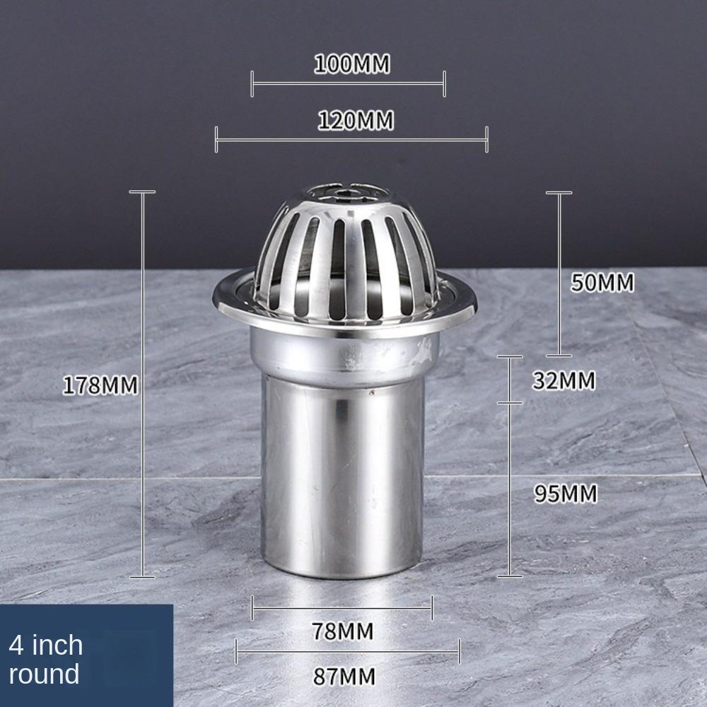 Stainless Steel Roof Floor Drain Anti-blocking Anti Rodent Rooftop Rain Pipe Cap Easy Installation Sewer Net Filter