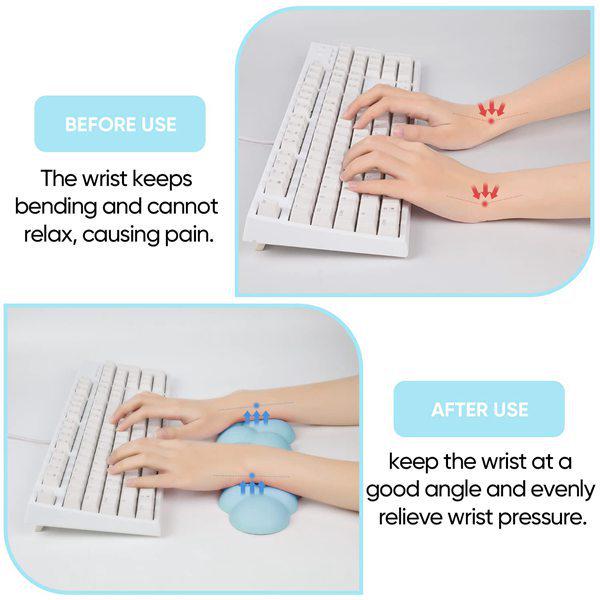 Orange PU Leather & Memory Foam Cloud Keyboard Mouse Pad