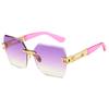 New Borderless Trimming Sunglasses Women'S Fashion Brand Designer Sun Glasses Women Color Lens Trend Eyewear Uv400