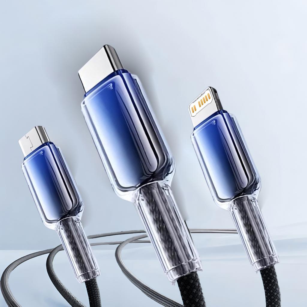 3 in 1 Fast Charging Type C USB Cable Type C Usb Micro For Iphone Samsung Huawei Xiaomi Multi Port Multiple Charging Wire