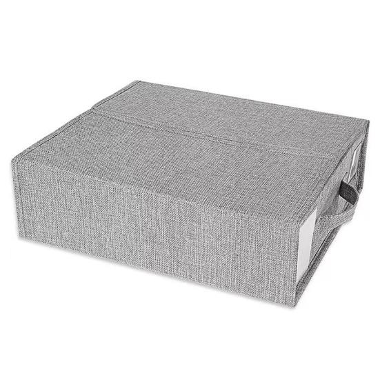 

Ящик для хранения в гардеробе, складной с ручкой, прозрачное окно, носки для одежды, хранение нижнего белья, классификация, органайзер для хранения, пододеяльник серый