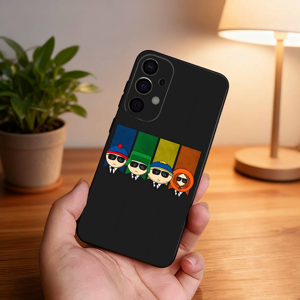 

Cartoon Funny S-South-P-Park Phone Case For Samsung S25,S24,S21,S22,S23,S30,Ultra,S20,Plus,Fe,Lite,5G Black Cover Samsung S25
