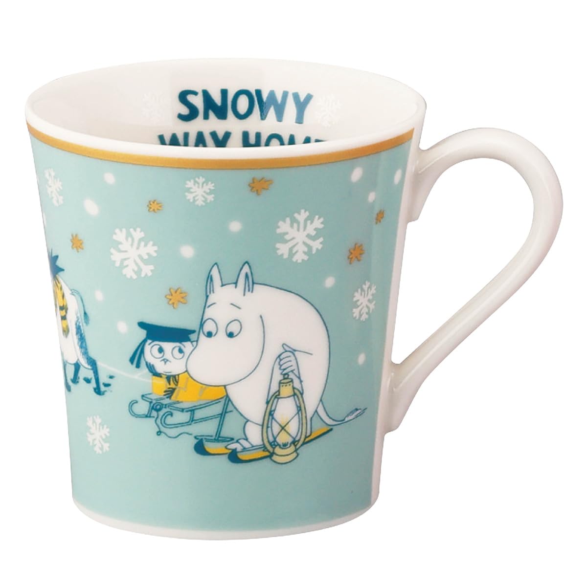

Yamaka Shoten MOOMIN Snowy Way Home Mug, 300ml, Diameter: Approx. 9x9cm, Blue, Moomin Gift for Women, Birthday Gift, Tableware, MM12001-11