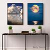 Nordic Landschaft Poster Himmel Mond Seascape Leinwand Malerei Wand Kunst Bilder Für Wohnzimmer Schlafzimmer Home Cuadros Dekoration