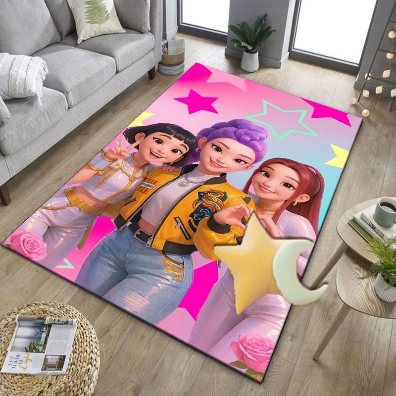 Superhero kpop Friends Adventure Office Rug Chair Mat, Game Carpet, Suitable for Front Door, Bedroom, Living Room, Desk, Holiday Gift