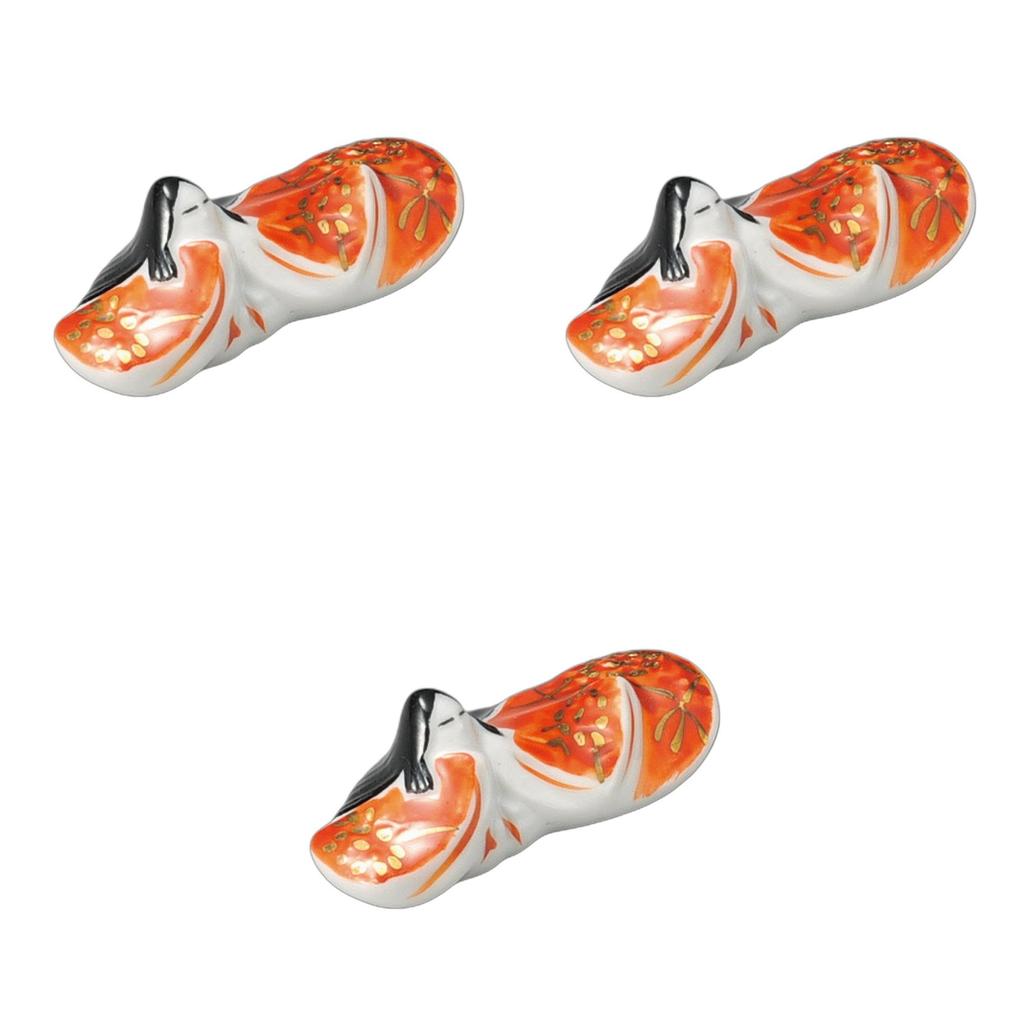 Set of 3 Princess Chopstick Rests Ceramic Chopstick Rests by Setomonohonpo [6cm]