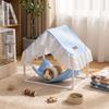 Ventilated Hamster Triangle Tent Tassel Strip Hanging Sleeping Bed Pet Shelter  Cage House