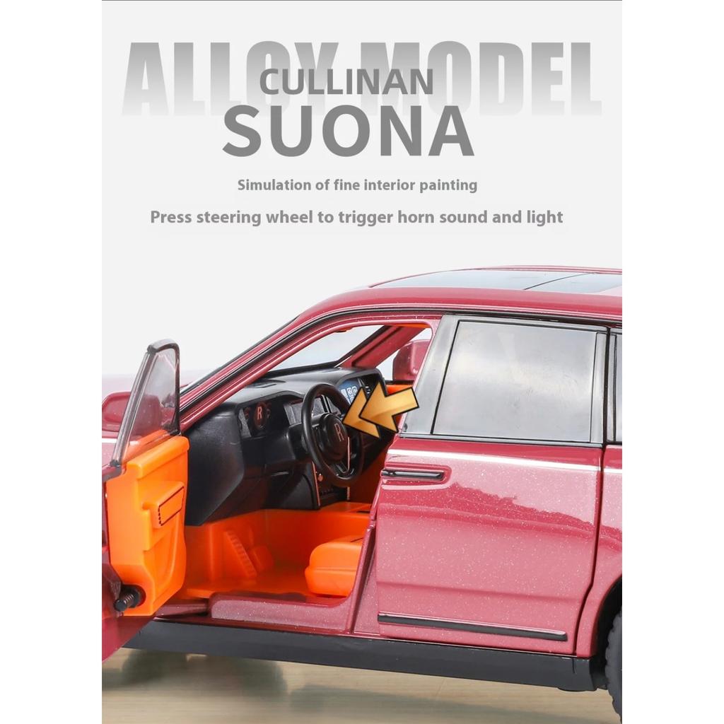 1/24 Rolls-Cullinan Alloy Car Model, with Starry Sky Roof Simulation SUV Boy Toy Car Off-road Vehicle Collection Ornament Gift