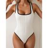 Swimsuit One-piece Slim and Thin Swimsuit Black and White Bikini Sports Color Matching