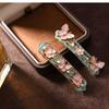 1Pc Small Chinese Style Glazed Butterfly Flower Hollow Hairpin Edge Clip Antique Butterfly Love Flower Spring Clip Female