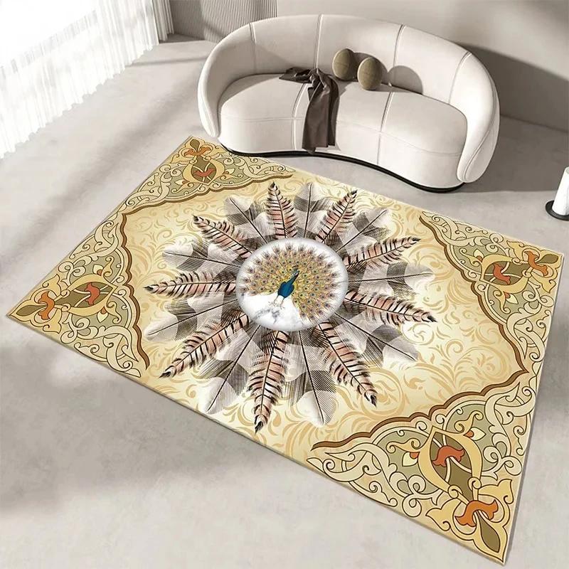 Bohemia Mandala Flower Living Room Carpet Boho Floral Area Rug Corridor Steps Non-slip Floor Mat Home Bedroom Bedside Mats