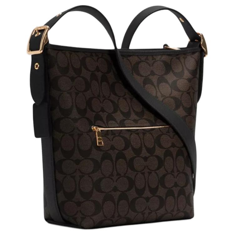 Coach Duffle 23 Fashion Zipper Closure PVC Crossbody Shoulder Bag Medium Women Bags Dark-Brown C2819-IMAA8