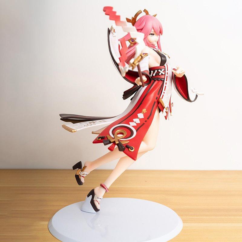 25cm miHoYo Genshin Impact Yae Miko PVC Action Figure Anime Figure Model Toys Collection Doll Gift