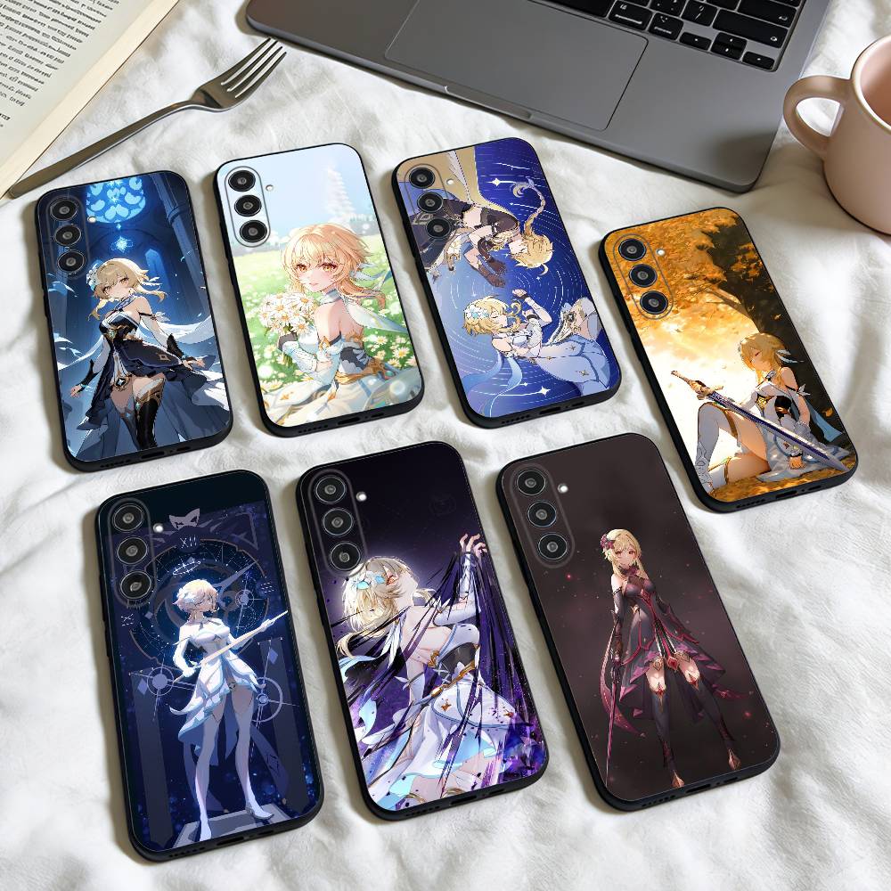 G-Genshin Lumine Impact phone Case For Samsung Galaxy A73,A72,A71,A70,A53,A52,A51,Others Soft Black Shell