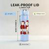 1PC Three Santa Reindeer Cartoon 750ml Color Plastic Sports Water Bottle Leakproof Flip Straw Lid Suitable for Sports Office Home Use