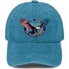 Years Strong Patriotic Eagle Washed Denim Baseball Cap Adjustable Outdoor Casual Hat