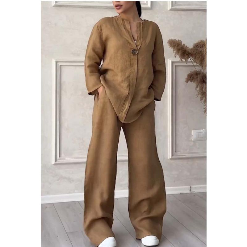 

Европейская и американская новая женская одежда, модные однотонные повседневные брюки из хлопка и льна 5XL