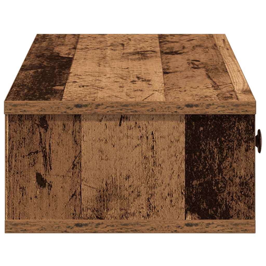 Vidaxl Półka Ścienna Z Szufladami, Stare Drewno, 60X25X15 Cm