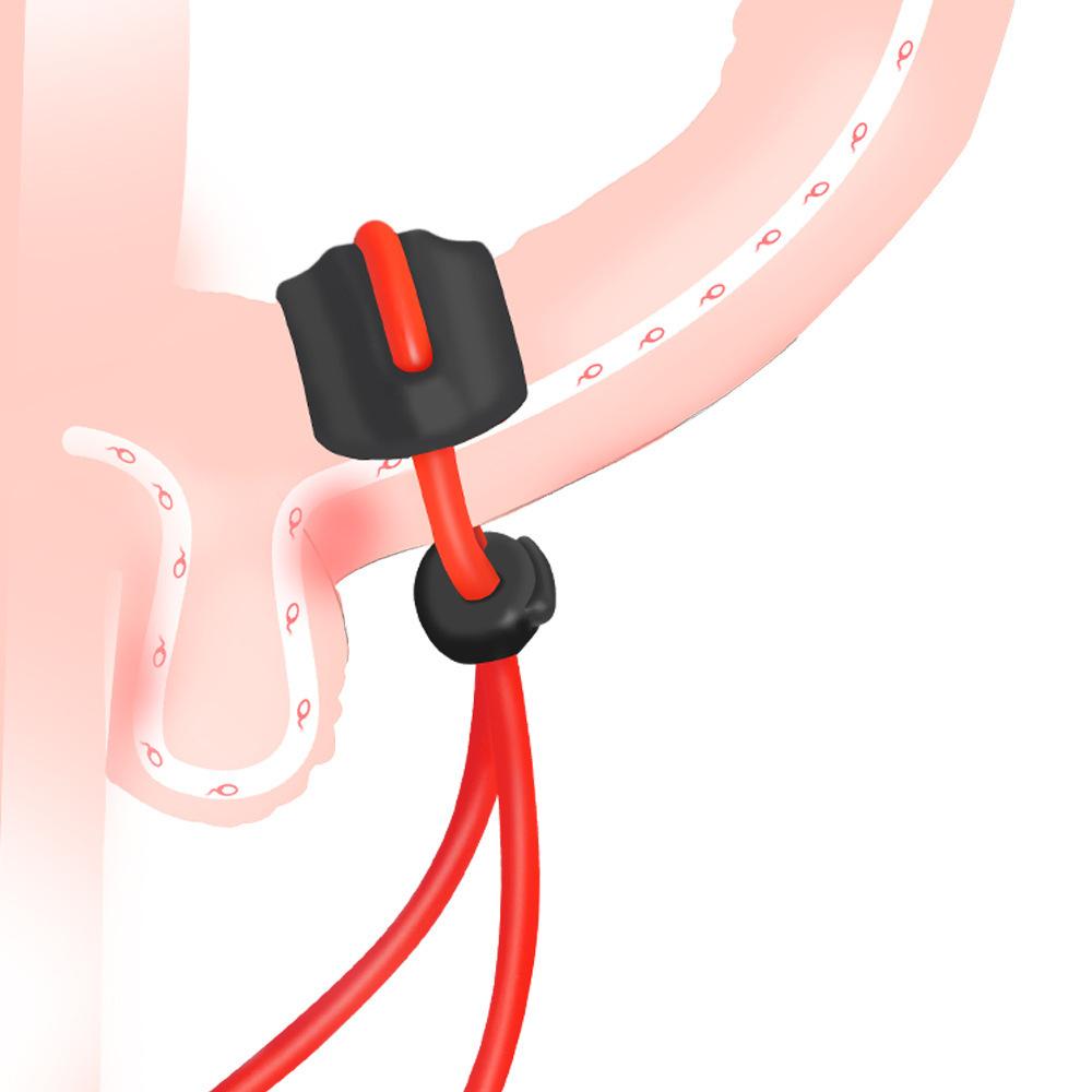 Male Cock Rings Adjustable Penis Ring Lock Ejaculation Scrotal Binding Ball Stretcher Rope Silicone Cockring Sex Toys For Men