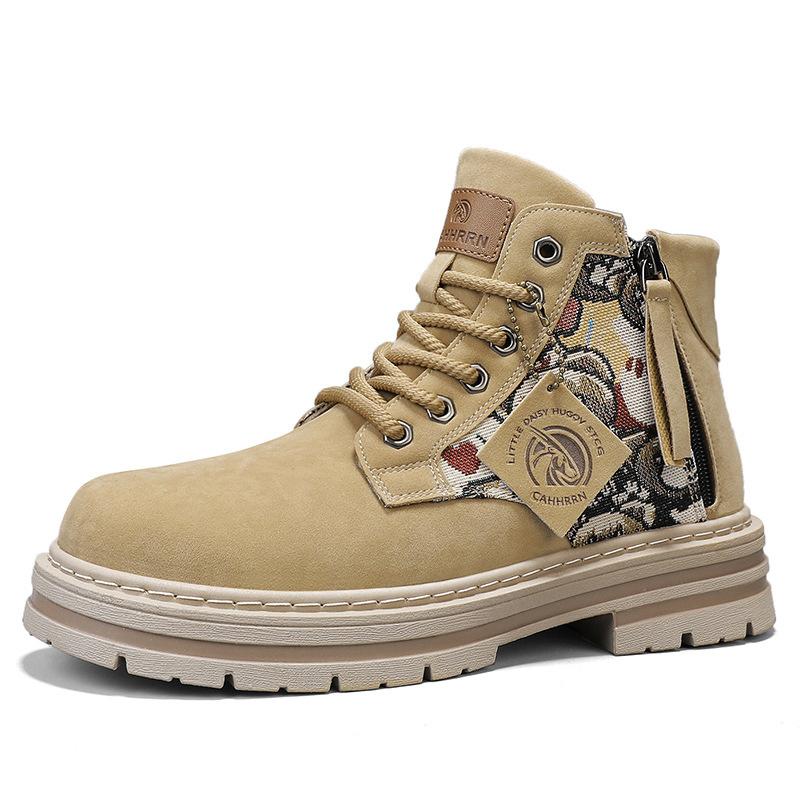 

Martin boots British style platform short boots autumn and winter new side zipper tooling boots medium and high top rhubarb boots men s 44