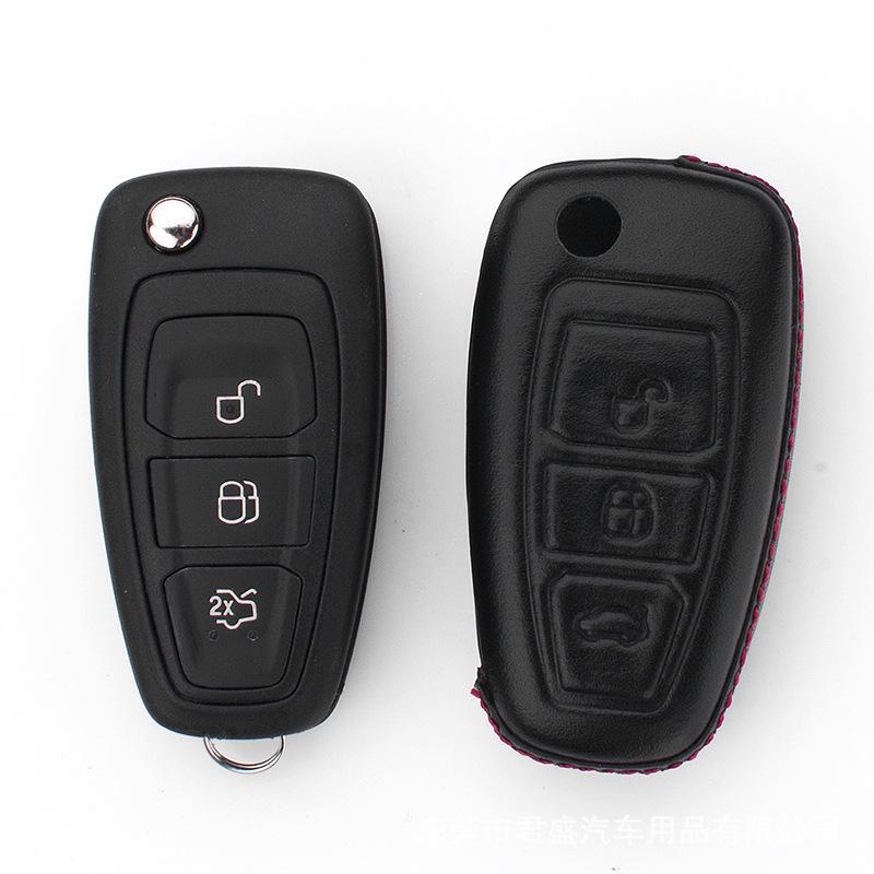 

4D Leather Key Case for Ford Models: Kuga, Ecosport, Focus, Escort, Mondeo, Tourneo, Transit Individual Packaging
