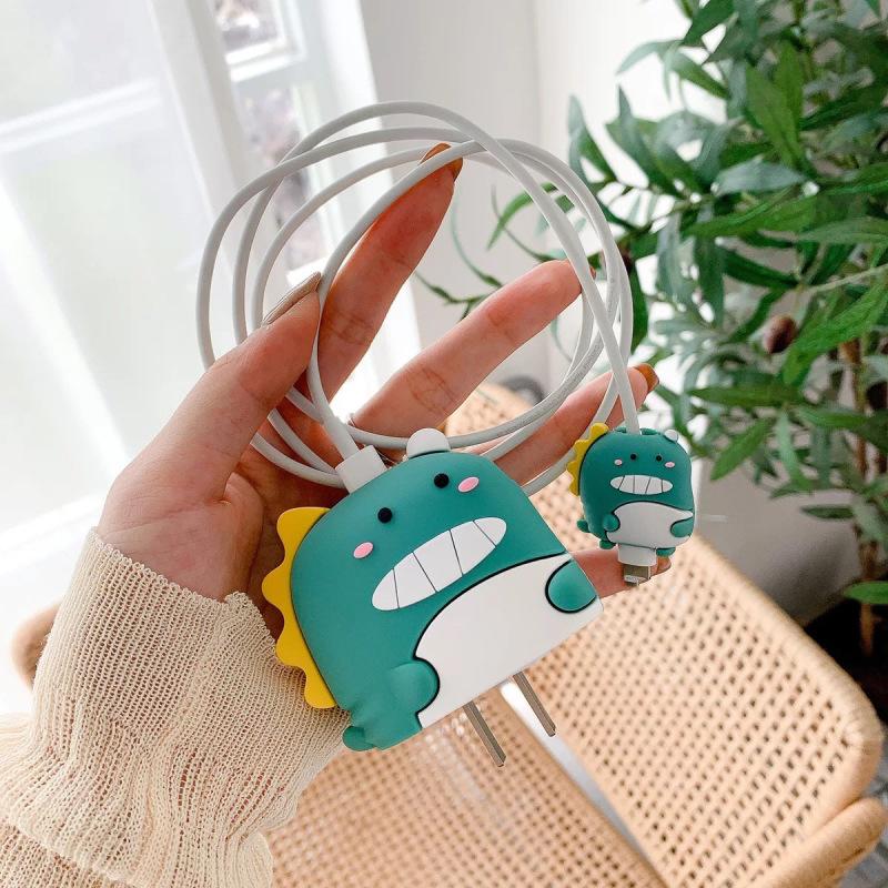 Cartoon Ladegerät Schutzhülle Lade Adapter Kabel Protector Halter Kompatibel Für Ios Quick
