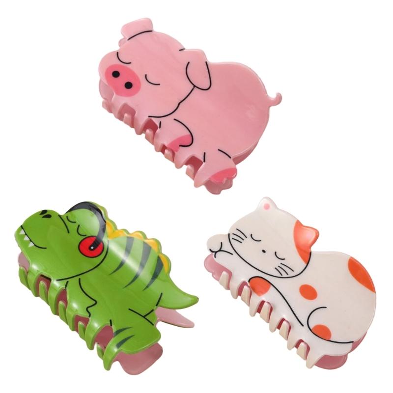 Dinosaur Hair Clip Chic Pig Hair Grip Stylish Cat Hair Grab Acrylic Hair Accessory Hair Ornament for Party Daily Wear
